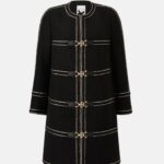 GOLD BUCKLE TRIMMED LONG COAT