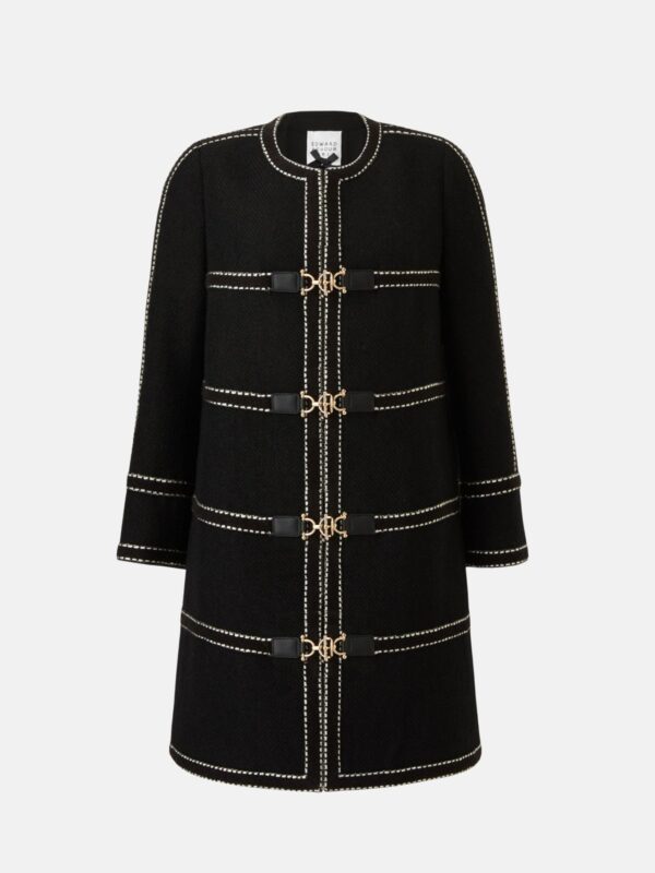 GOLD BUCKLE TRIMMED LONG COAT