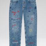 EMBROIDERED SCRIBBLE JEANS