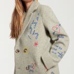 EMBROIDERED SCRIBBLE COAT