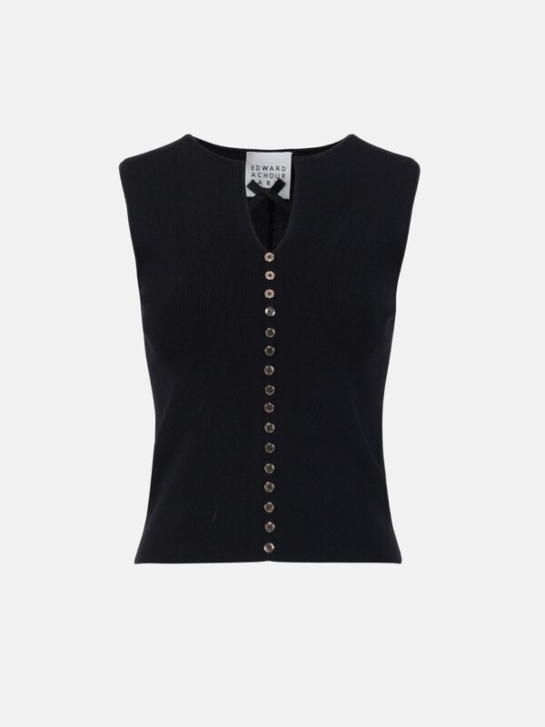 SLEEVELESS KNIT WITH BUTTONS