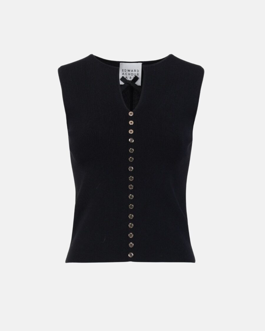SLEEVELESS KNIT WITH BUTTONS