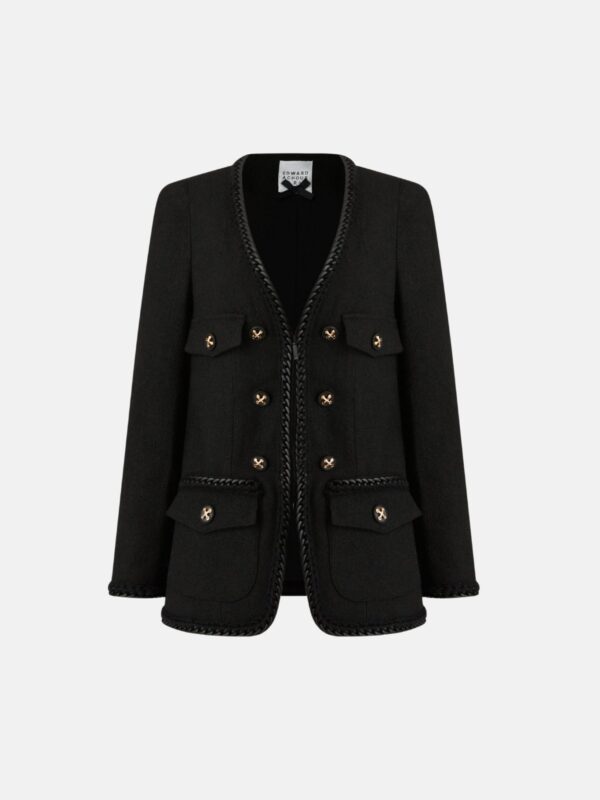 BRAIDED TRIM WOOL JACKET