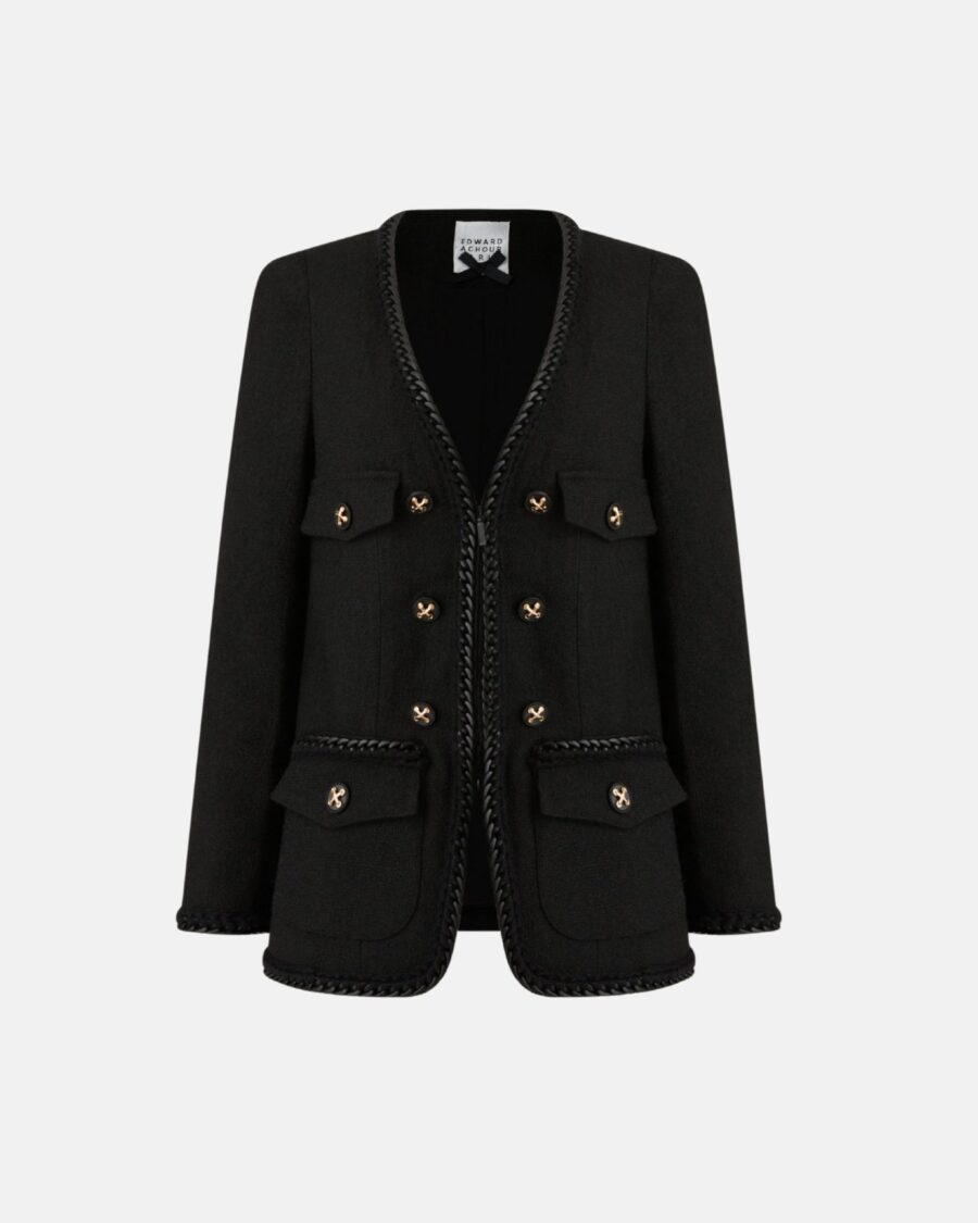 BRAIDED TRIM WOOL JACKET