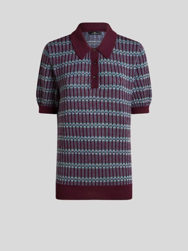 WOOL-BLEND JACQUARD POLO SHIRT