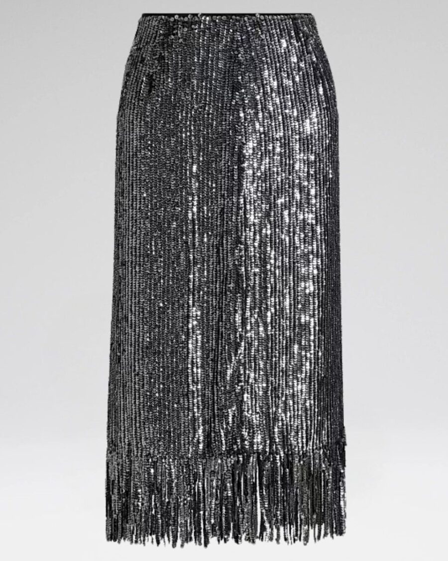RAELLA SEQUIN MIDI SKIRT