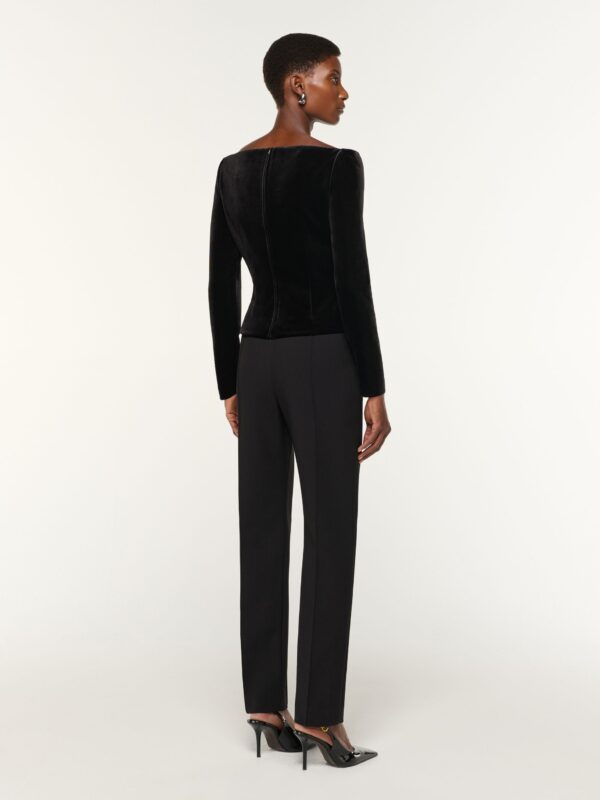 SCUBA VELVET TOP WITH LACE