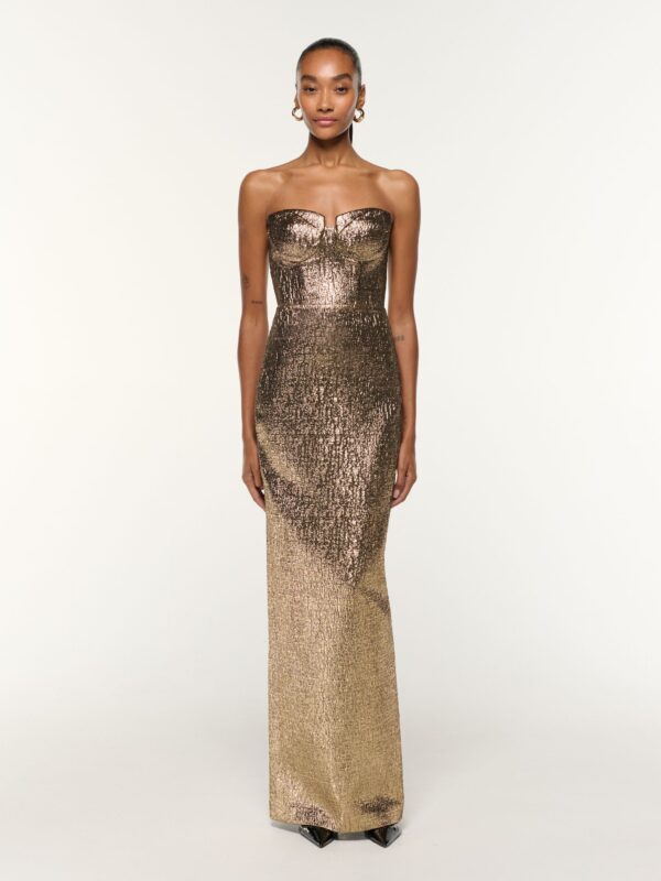 METALLIC JACQUARD GOWN