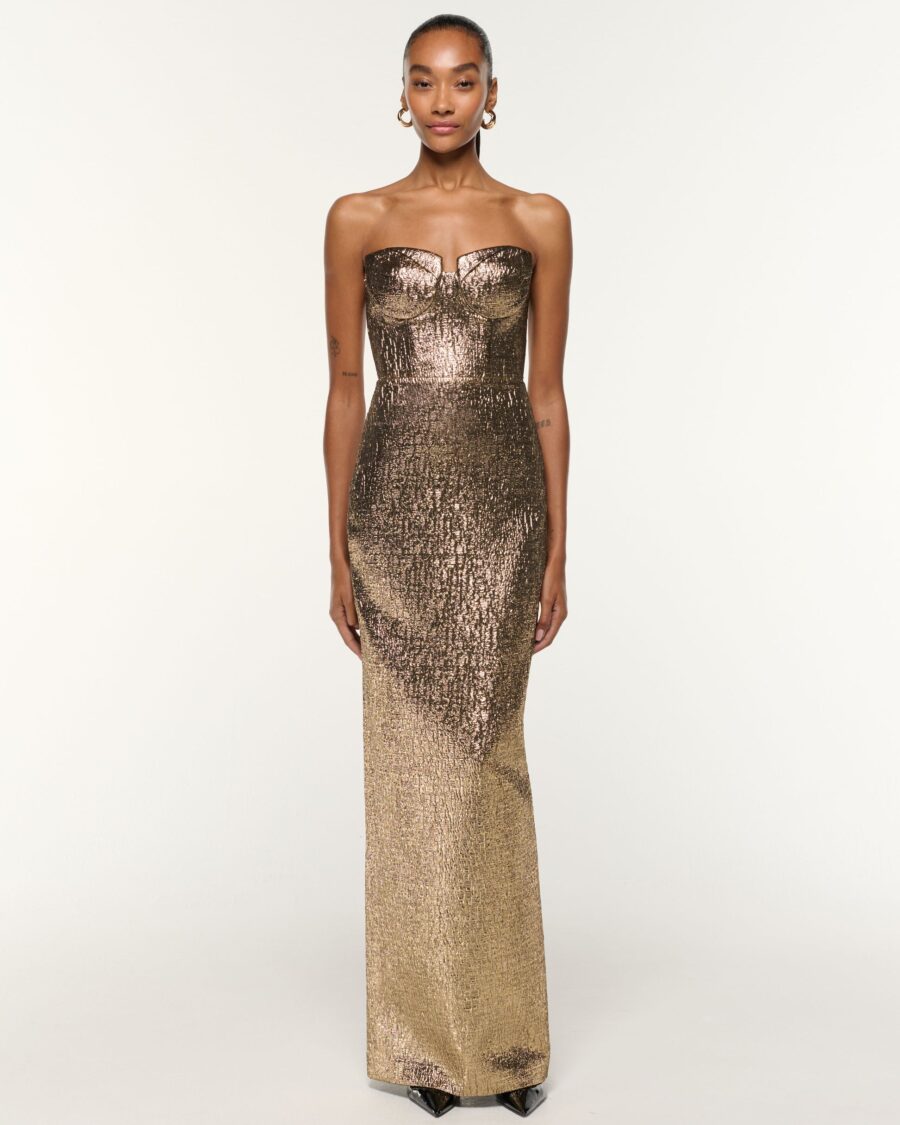 METALLIC JACQUARD GOWN