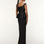 TAFFETA PEPLUM GOWN