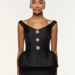 TAFFETA PEPLUM GOWN