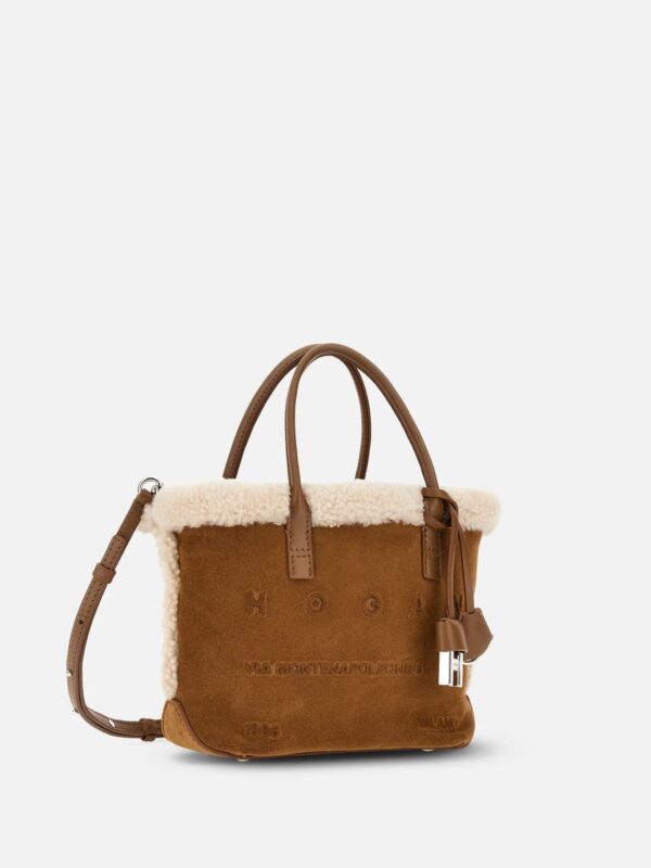 SCRIPT SHEARLING MINI BAG