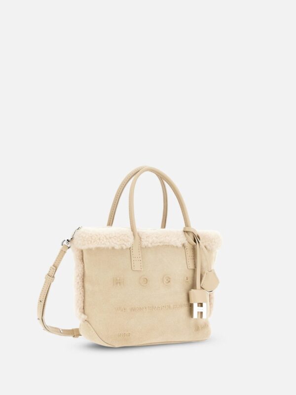 SCRIPT SHEARLING MINI BAG