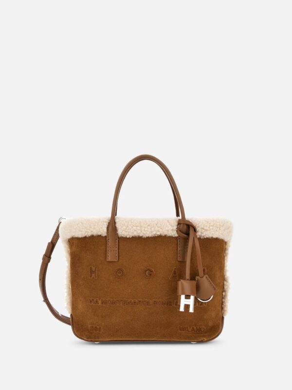 SCRIPT SHEARLING MINI BAG