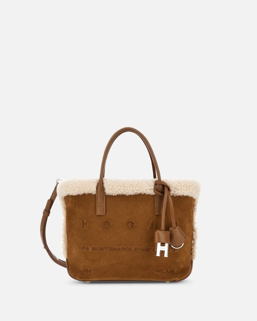 SCRIPT SHEARLING MINI BAG