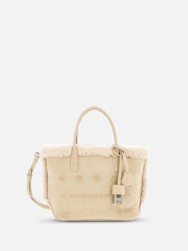 SCRIPT SHEARLING MINI BAG