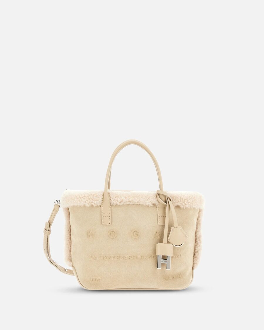SCRIPT SHEARLING MINI BAG