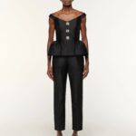 TAFFETA STRAIGHT LEG PANTS