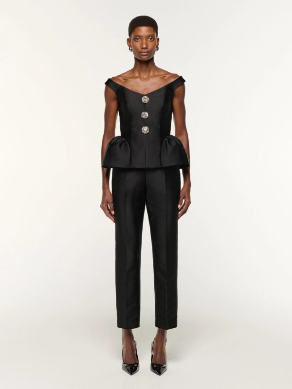 TAFFETA STRAIGHT LEG PANTS