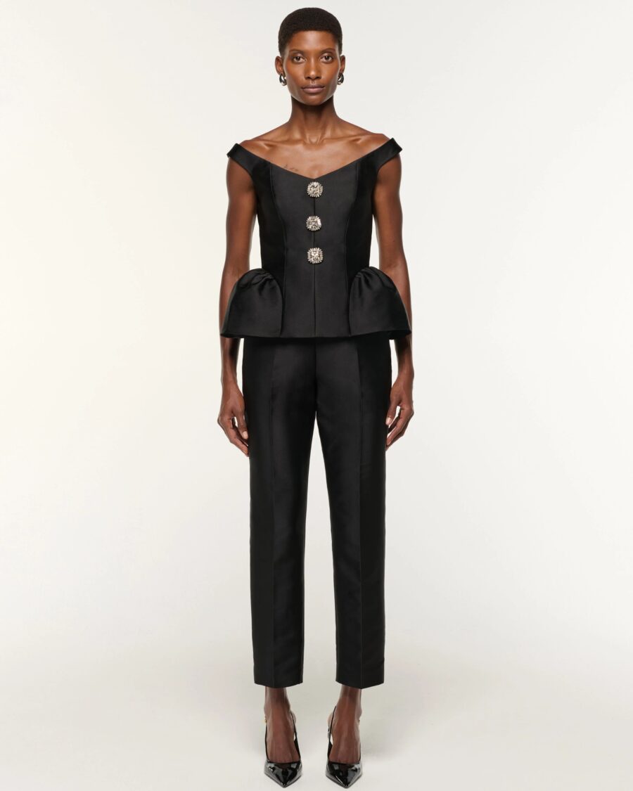 TAFFETA STRAIGHT LEG PANTS
