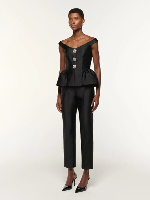 TAFFETA PEPLUM TOP