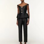 TAFFETA STRAIGHT LEG PANTS