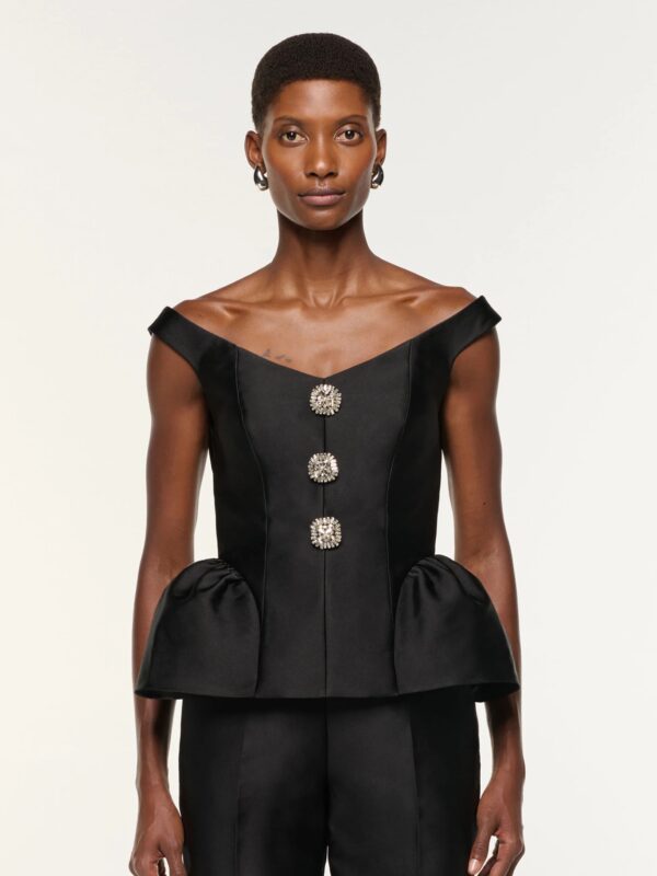 TAFFETA PEPLUM TOP