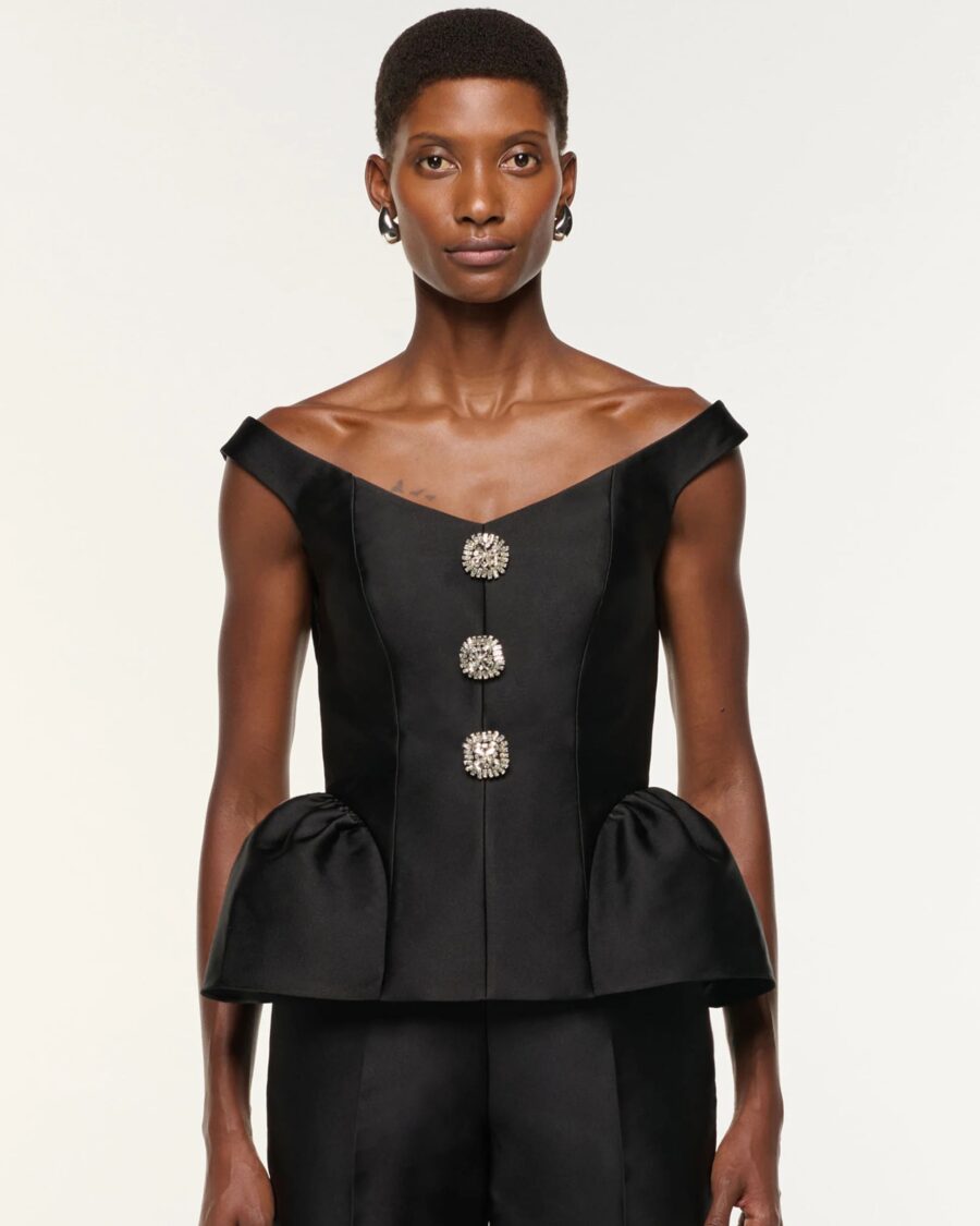 TAFFETA PEPLUM TOP