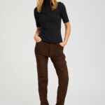 SUEDE 5 POCKET SLIM STRAIGHT PANT