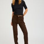 SUEDE 5 POCKET SLIM STRAIGHT PANT