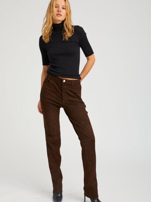 SUEDE 5 POCKET SLIM STRAIGHT PANT
