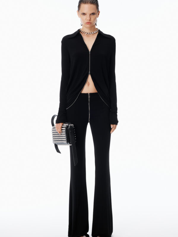 ZIPPED MID RISE PANTS