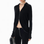 ZIPPED MID RISE PANTS