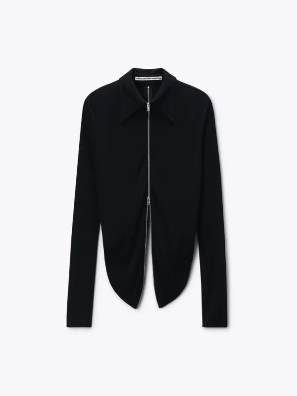DRAPED ZIPPED SHIRT