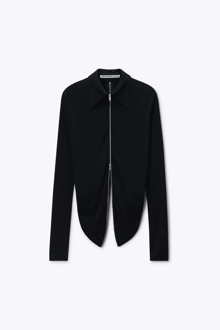 DRAPED ZIPPED SHIRT