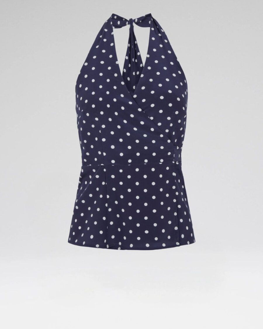 HALTER TOP IN POLKA DOTS