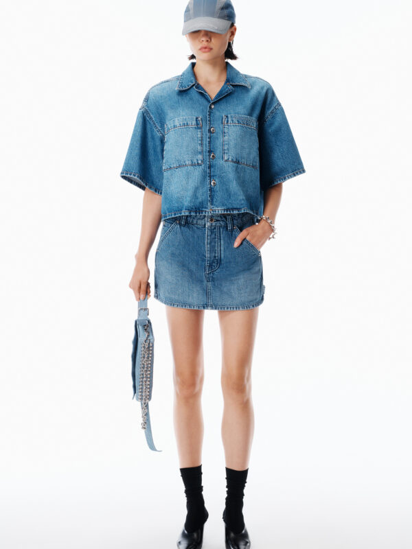 CROPPED DENIM SHIRT