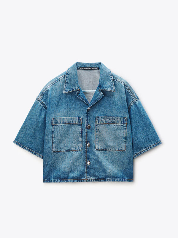 CROPPED DENIM SHIRT