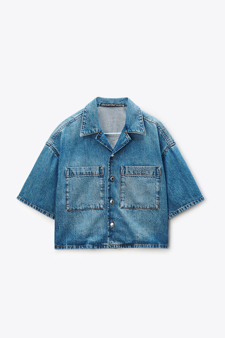 CROPPED DENIM SHIRT