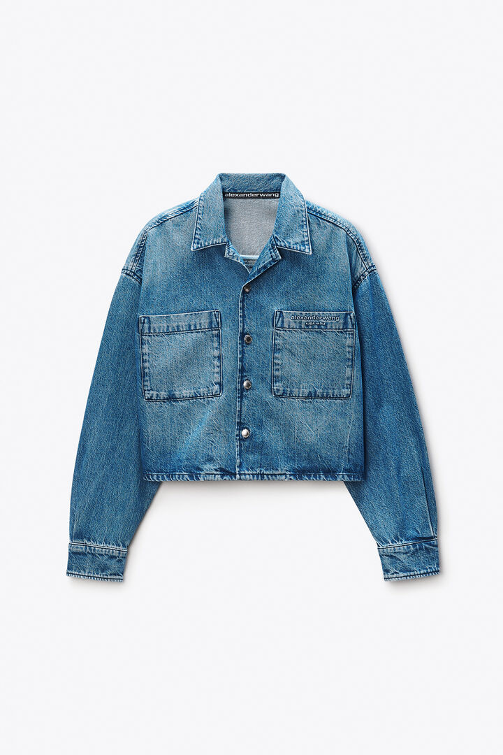 CROPPED DENIM SHIRT