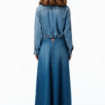 A LINE MIDI DENIM SKIRT