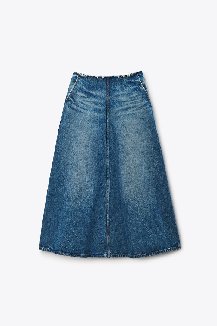 A LINE MIDI DENIM SKIRT