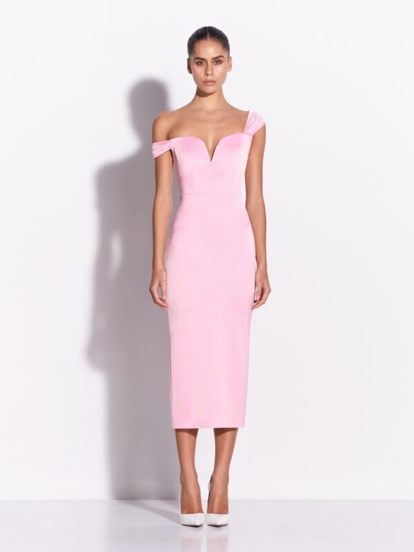 SWEETHEART DRESS IN SATIN CREPE