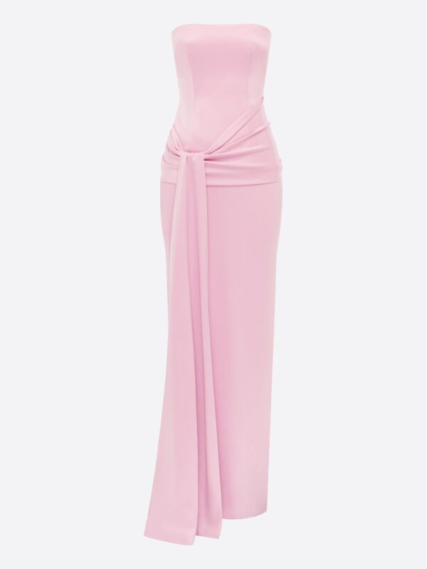 SATIN CREPE STRAPLESS GOWN