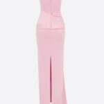 SATIN CREPE STRAPLESS GOWN