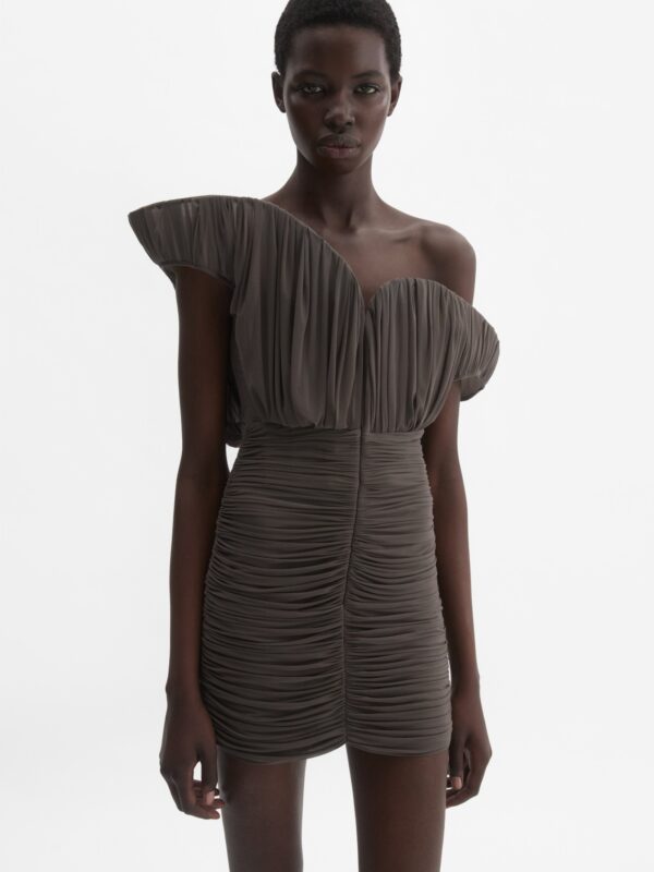 ASYMMETRICAL PETAL MINI DRESS
