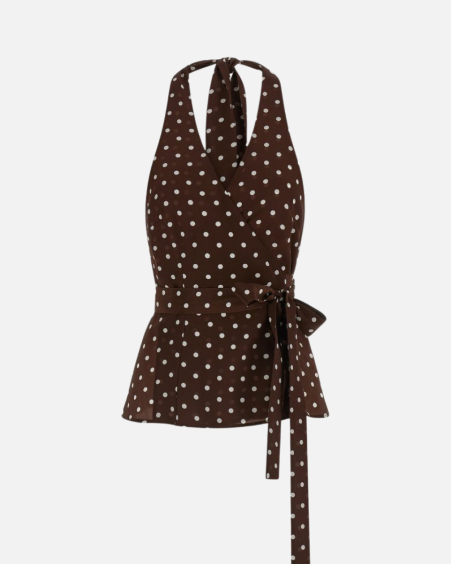 HALTER TOP IN POLKA DOTS