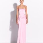 SATIN CREPE STRAPLESS GOWN