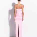 SATIN CREPE STRAPLESS GOWN