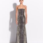 STRAPLESS GOWN WITH SEQUIN